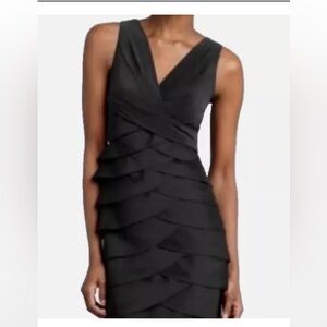 Adrianna Papell Black Tiered Dress SZ 10